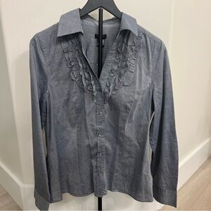 Ann Taylor Blue Chambray Blouse Size 8